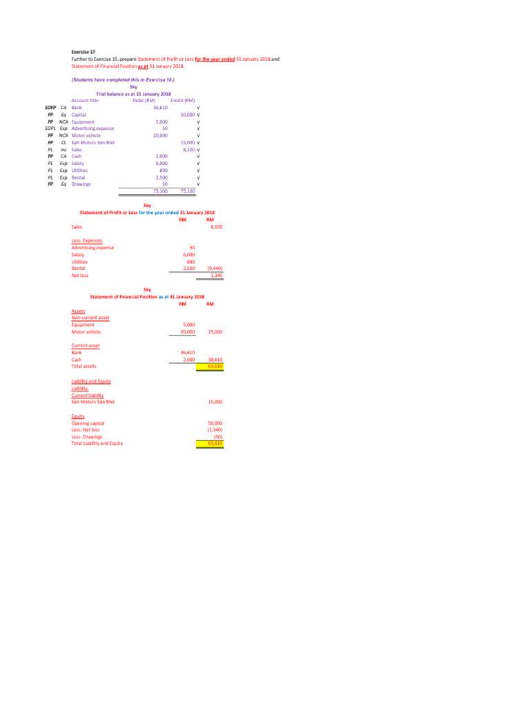 (Solution) Exercise 17 | PDF | Debits And Credits | Balance Sheet