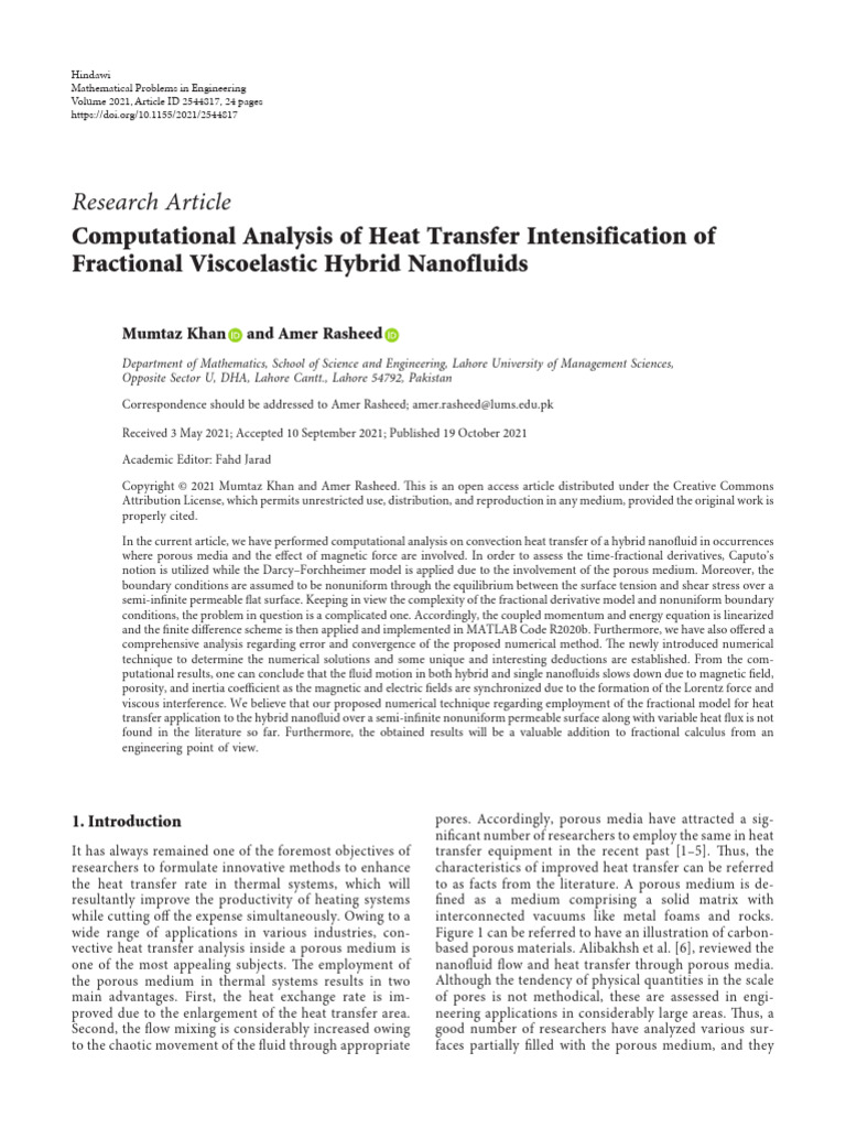 Computational Analysis of Heat Transfer Intensific | PDF | Heat ...