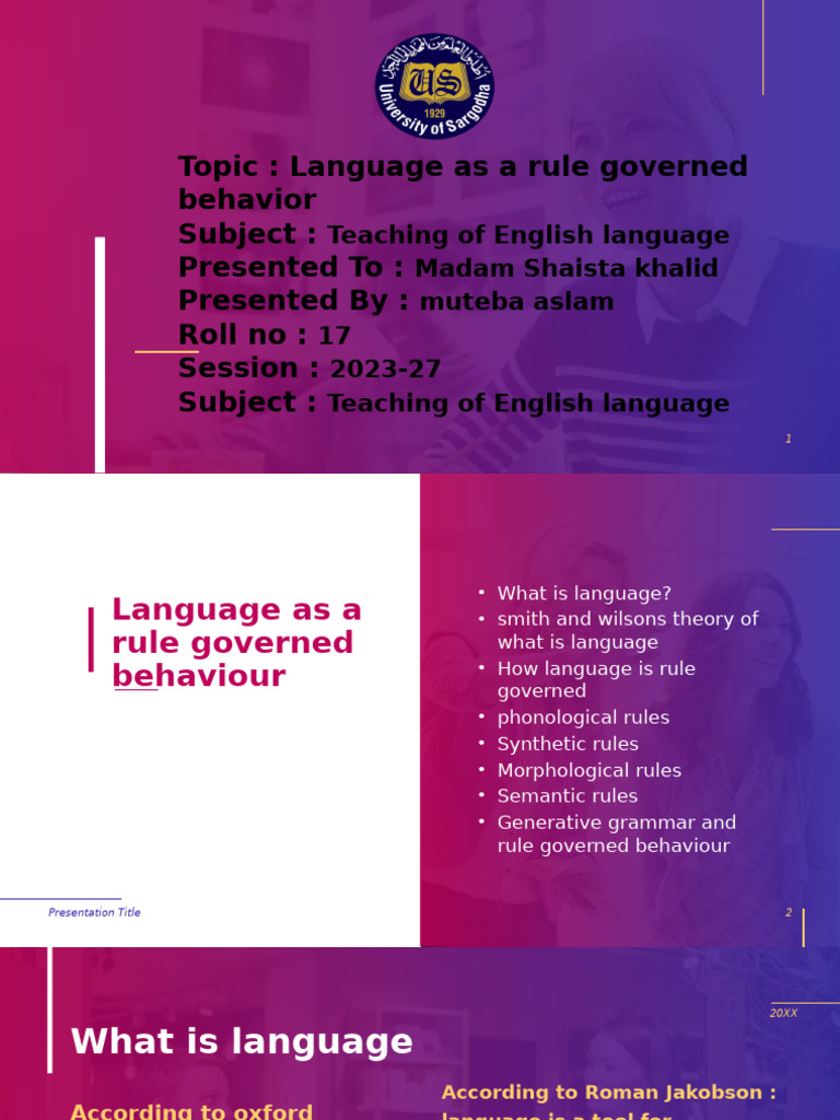 Language as a Rule-Governed System | PDF | Word | Grammar