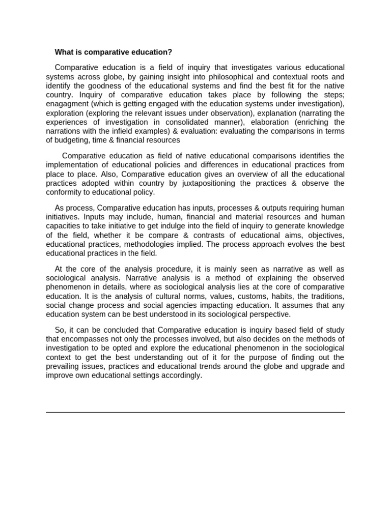 Understanding Comparative Education | PDF | Methodology | Sociology