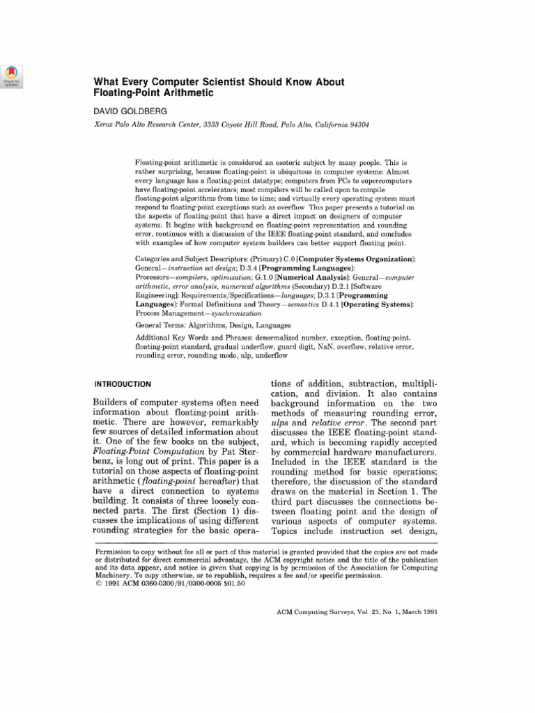 Floating Point Arithmetic 103162.103163 | PDF | Rounding | Significant ...