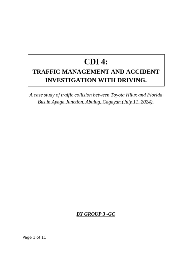 Abulug Traffic Collision Case Study | PDF | Traffic Collision | Traffic