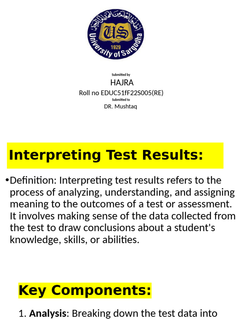 Interpreting Test Results in Education | PDF