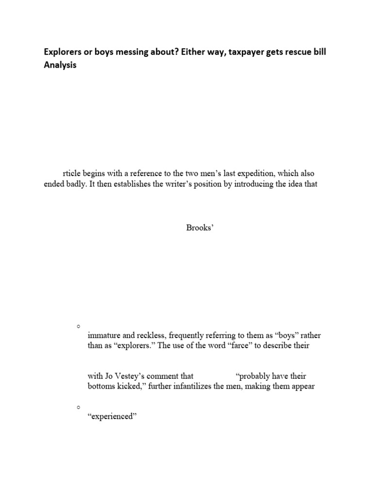 Explorers or boys messing about Notes 2024 | PDF