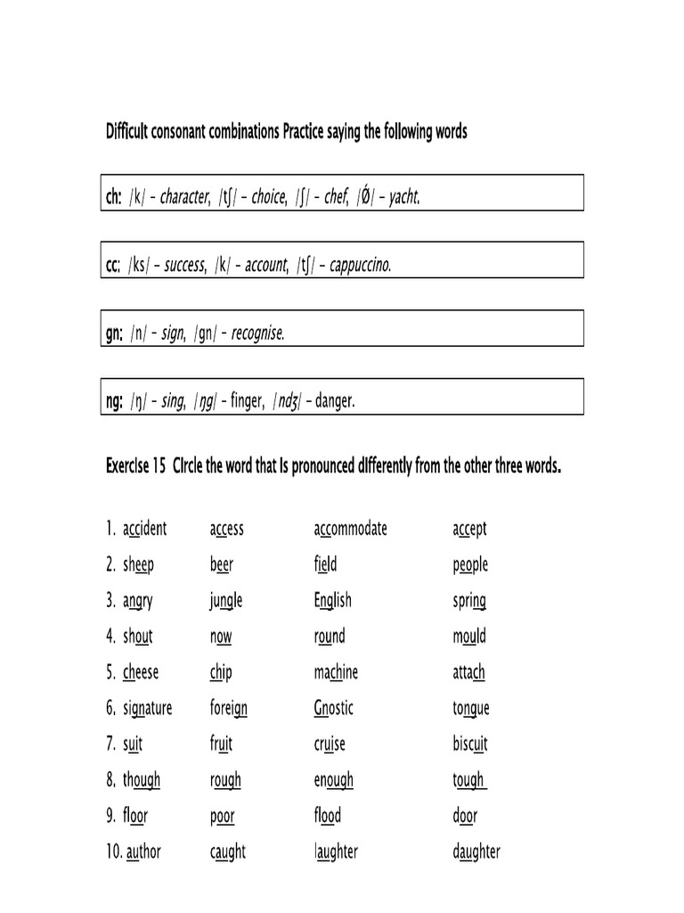 03 Difficul Consonant Combination | PDF