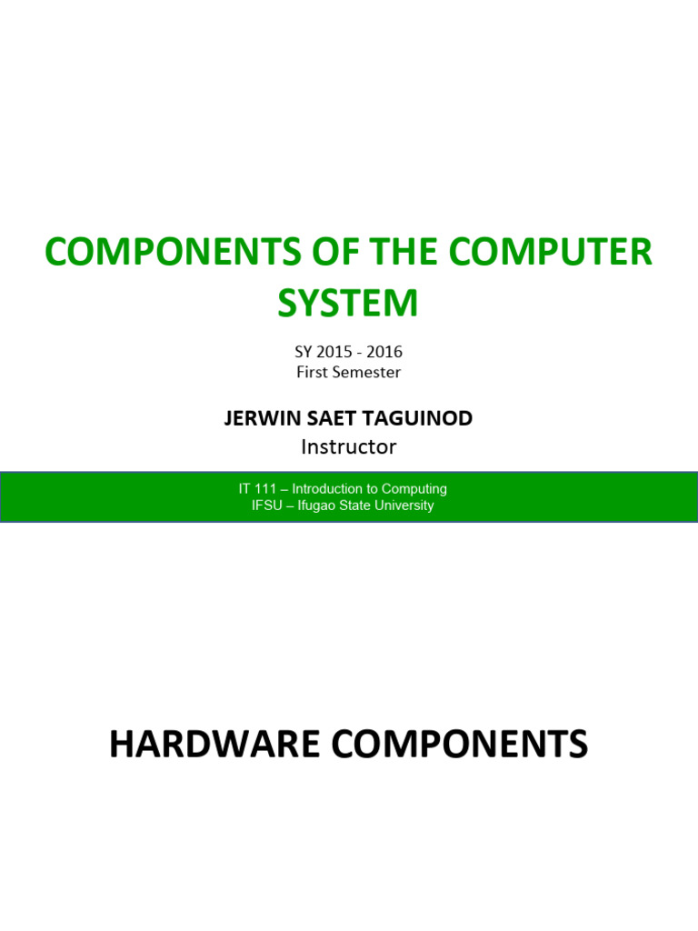 Computer Hardware Components Overview | PDF | Computer Data Storage ...