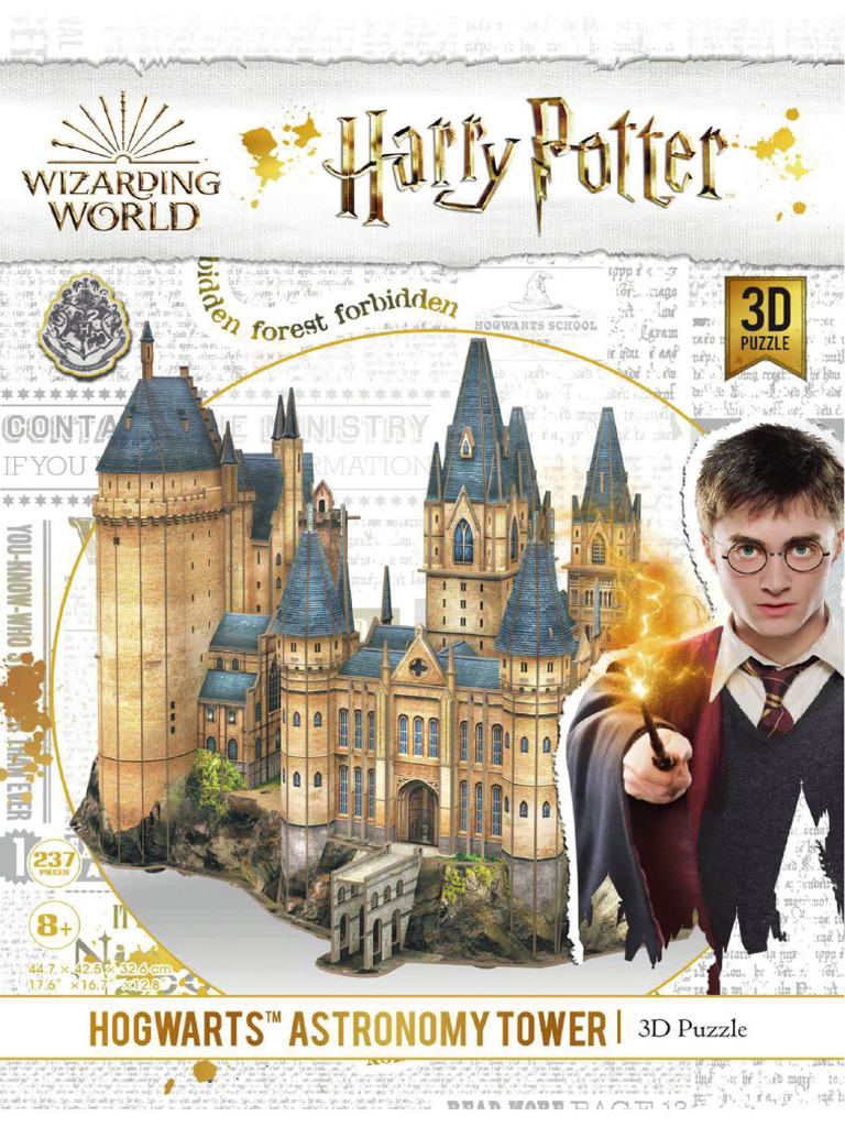 Wrebbit3D , Harry Potter: Hogwarts Astronomy Tower (875pc) , 3D Puzzle , Ages 14