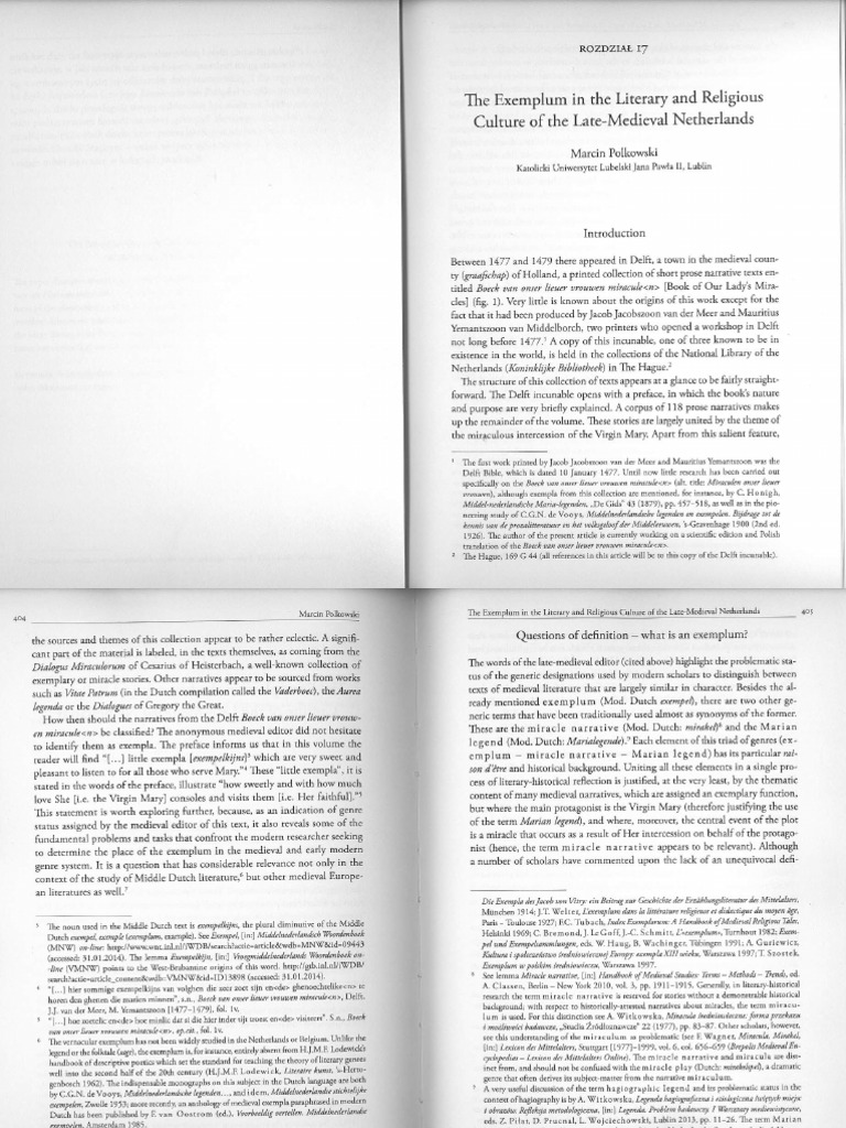 Marcin Polkowski, The Exemplum in The Netherlands | PDF