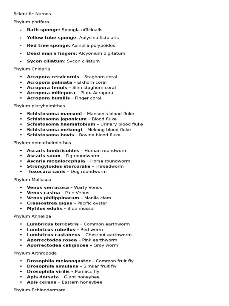 Scientific Names | PDF