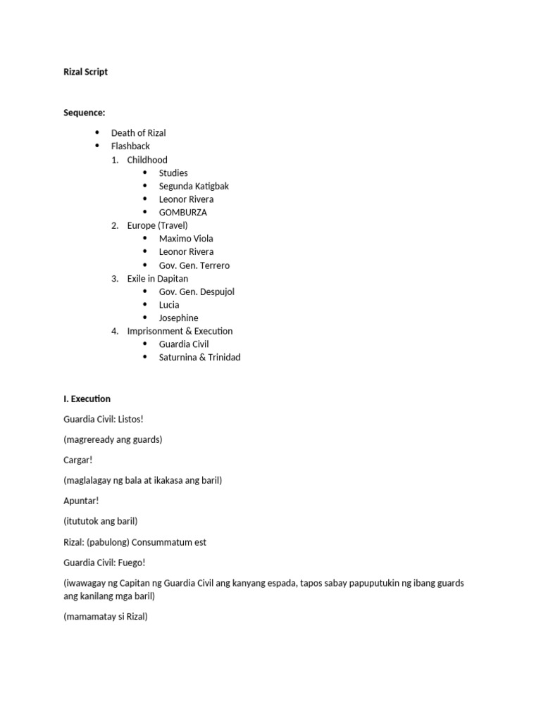 Rizal Script | PDF