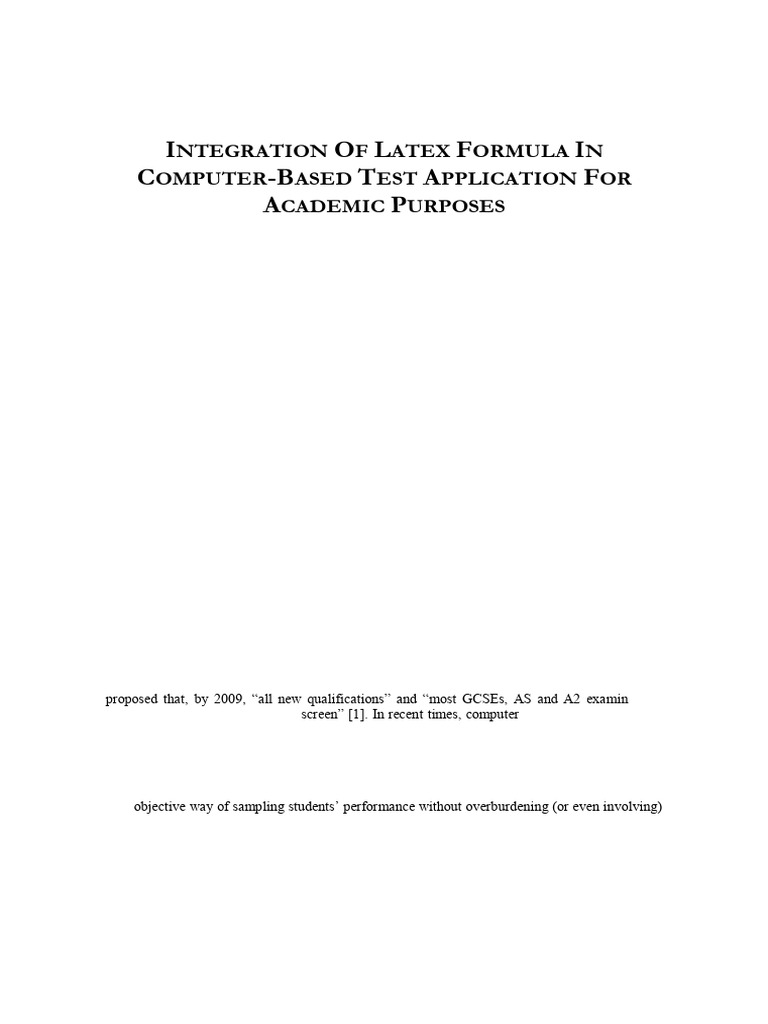 Integration of Latex Formula in Computer-Based Test Application For ...