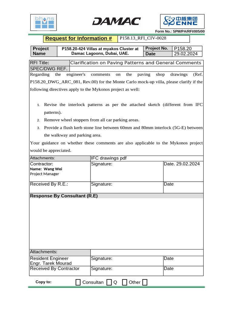 new rfi for paving | PDF