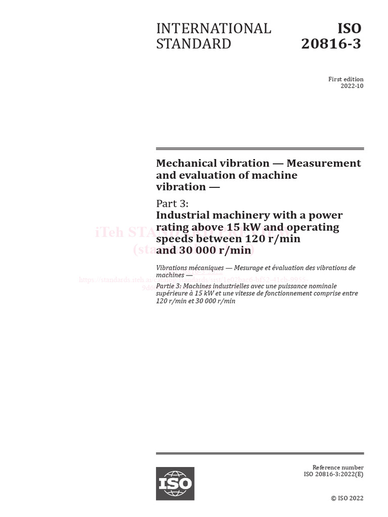 Iso 20816 3 2022 | PDF | International Organization For Standardization ...