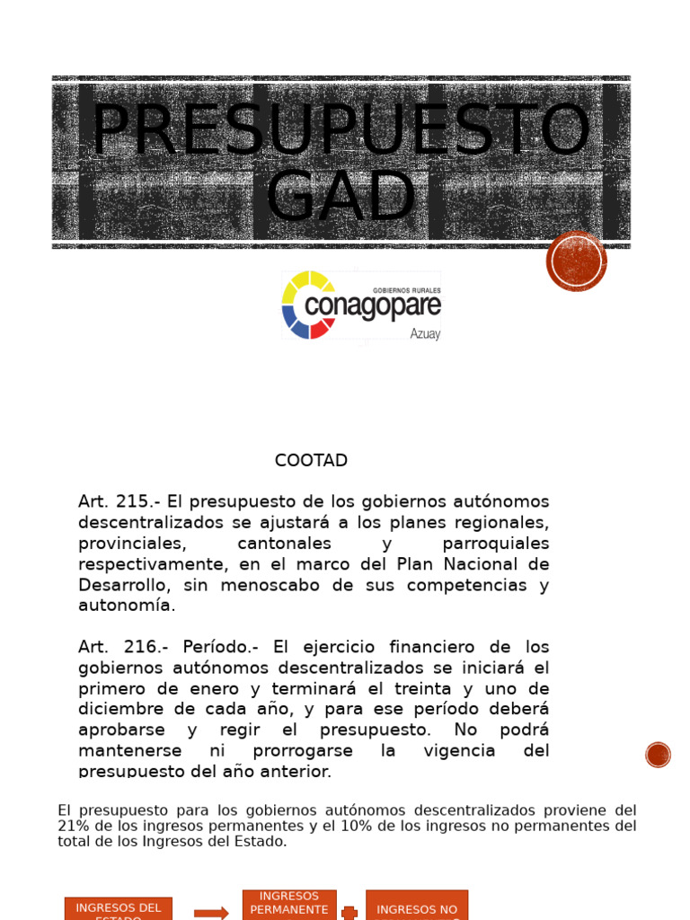 Presupuesto GAD y Asignación de Recursos | PDF | Presupuesto | Gobierno
