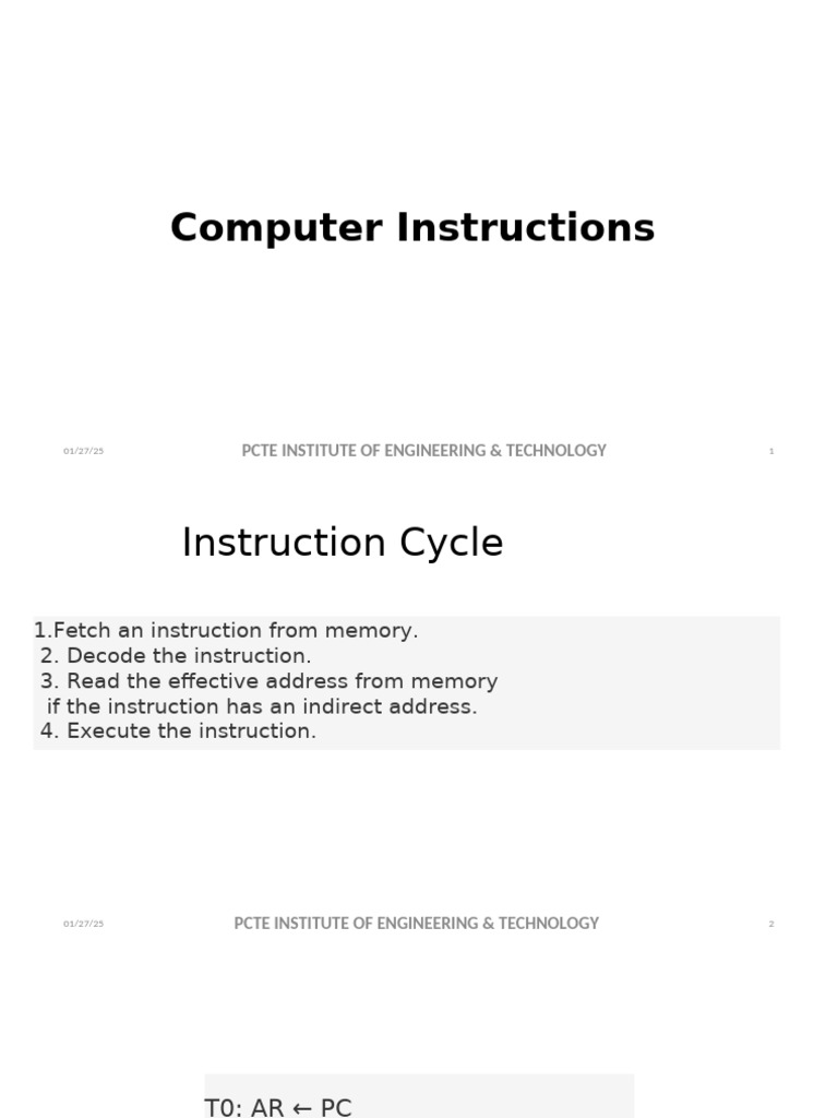 computer instructions ppt | PDF