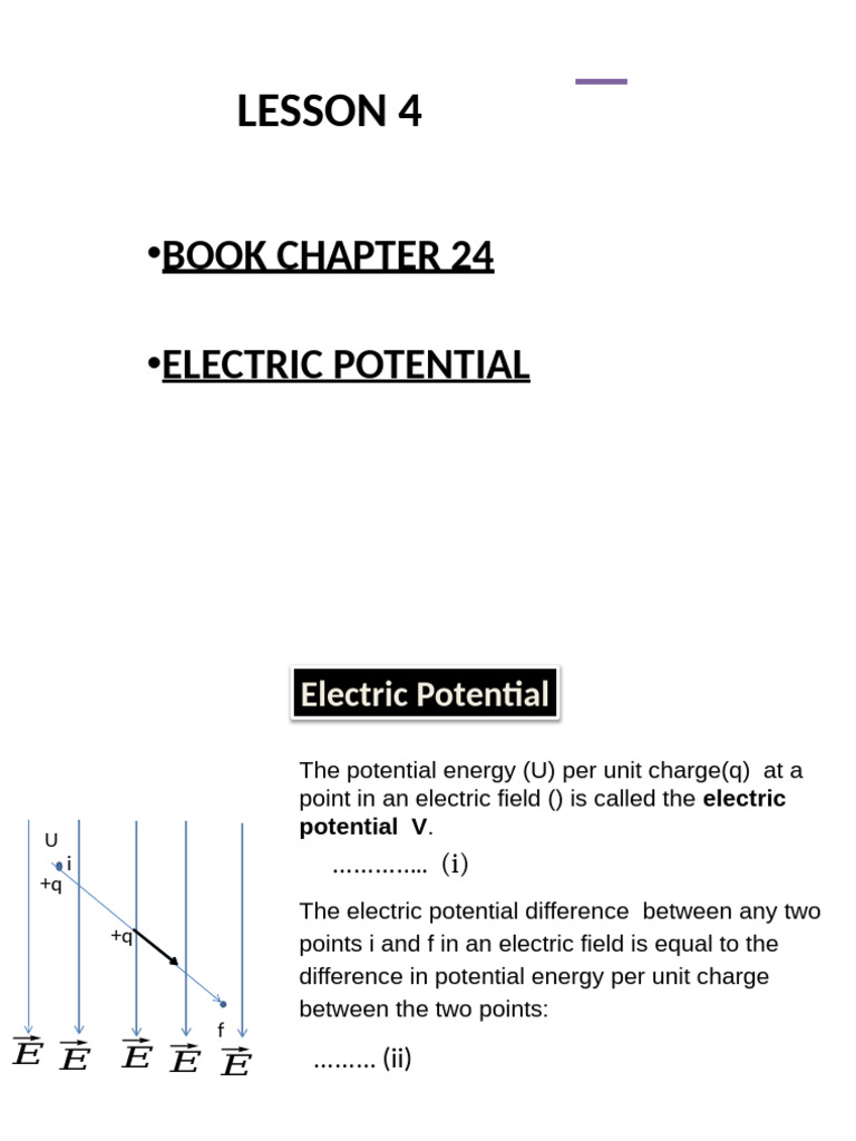 Physics 1 LESSON 4 (Final Term Fall2024-25) | PDF | Electric Field | Force