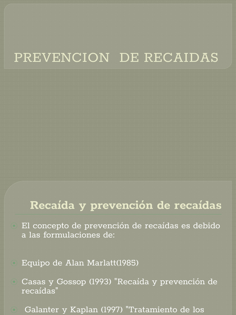 Prevención de Recaídas en Adicciones | PDF | Aprendizaje | Comportamiento