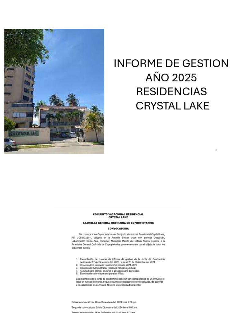 Informe de Gestion 2024 Res Crystal Lake_070300 | PDF | Economias