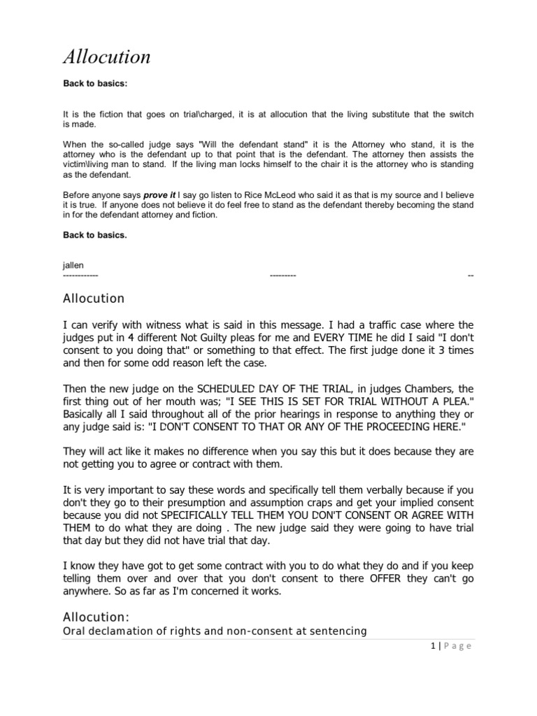 Allocution Sentence (Law) Government Information Free 30day