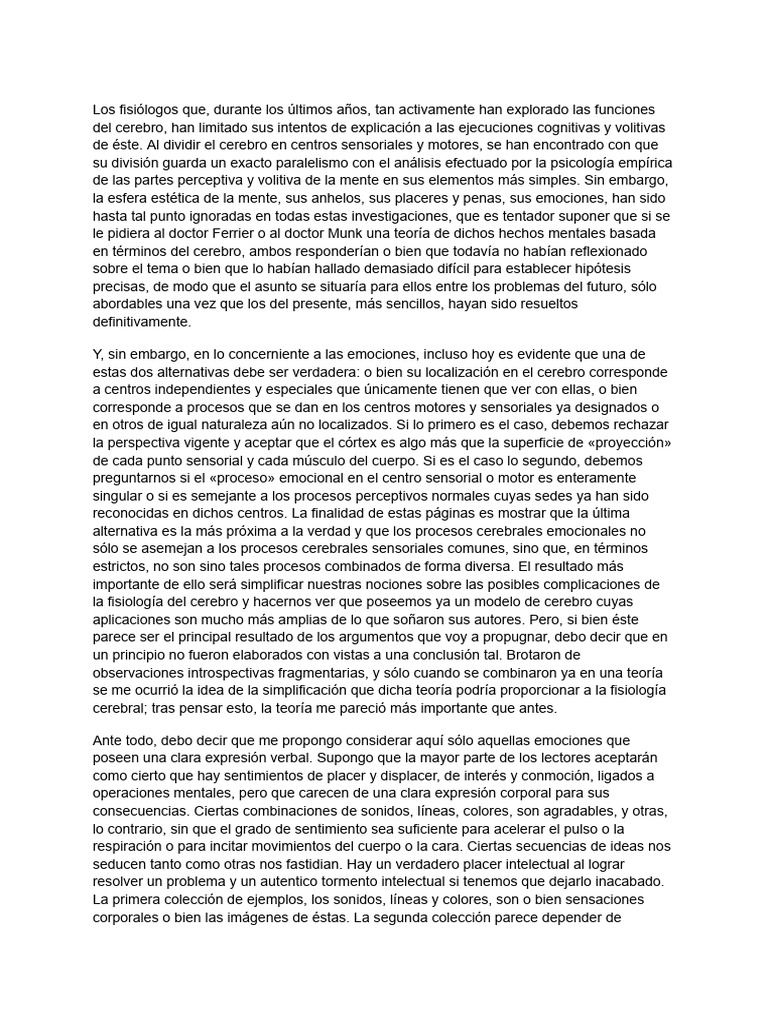 Emociones y Procesos Cerebrales | PDF | Las emociones | Mente