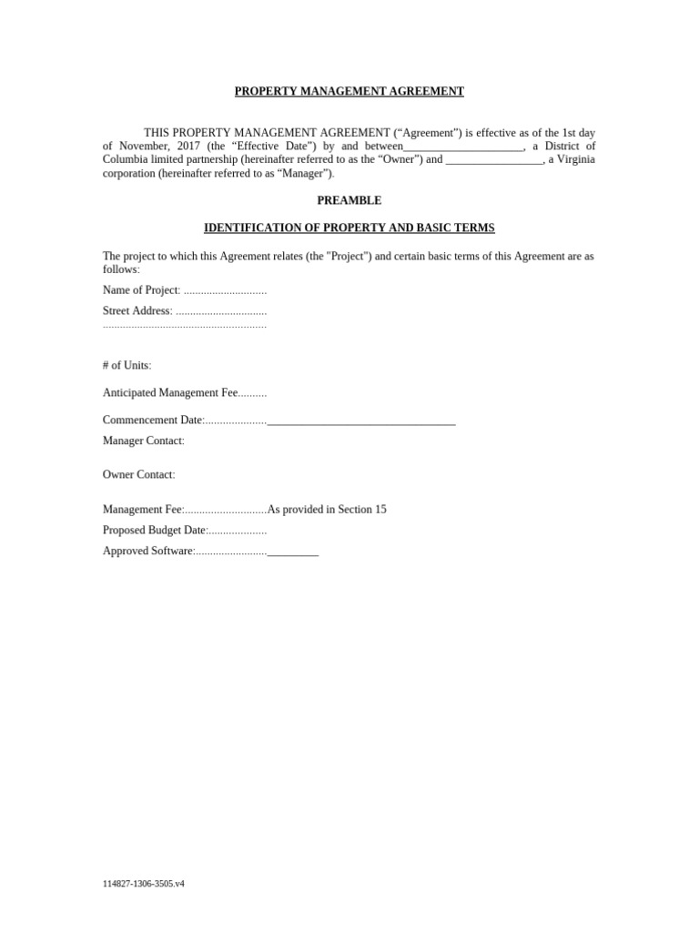 14b. Sample Property Management Agreement | PDF | Liability Insurance ...