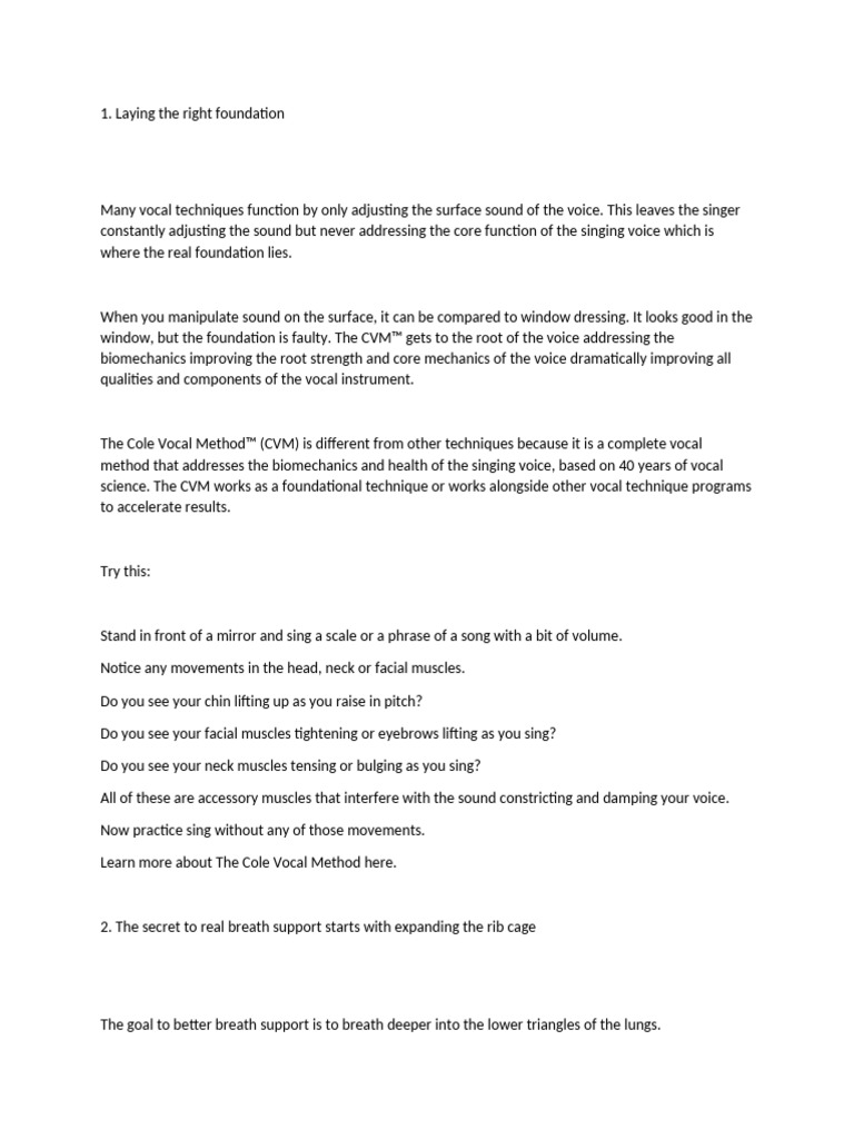 Singing Tech Pdf Singing Thorax