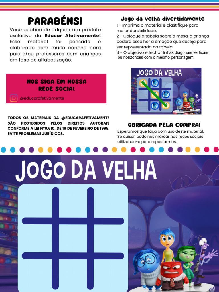 Jogo da Velha Divertido para Crianças | PDF