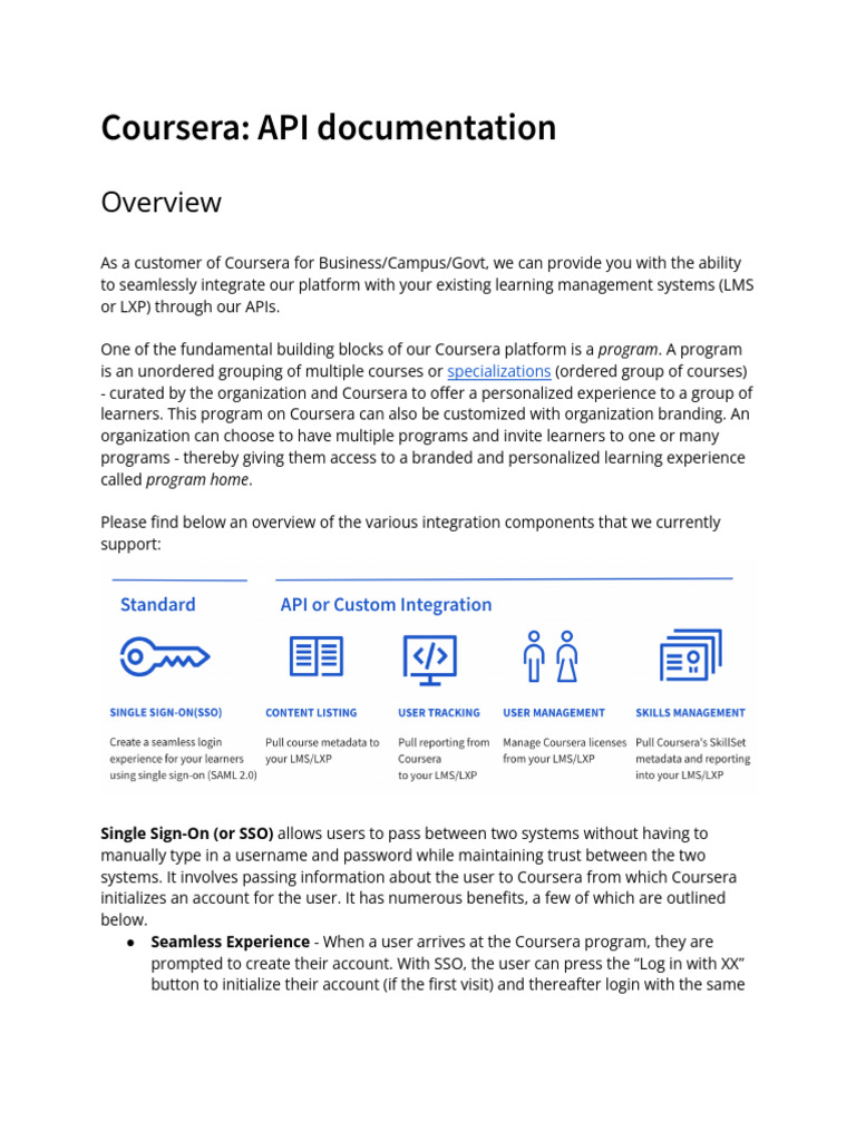 Coursera API Integration Guide | PDF | Computing | Computer Science