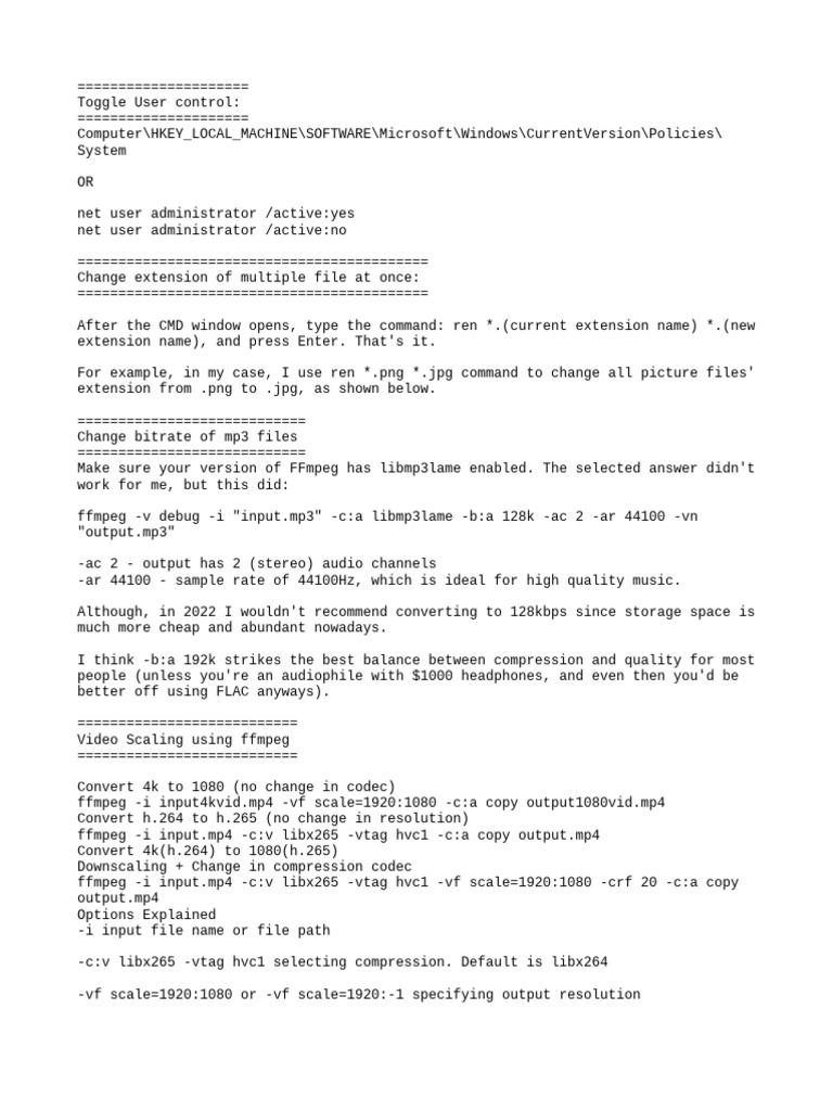 Windows & FFmpeg File Management Guide | PDF