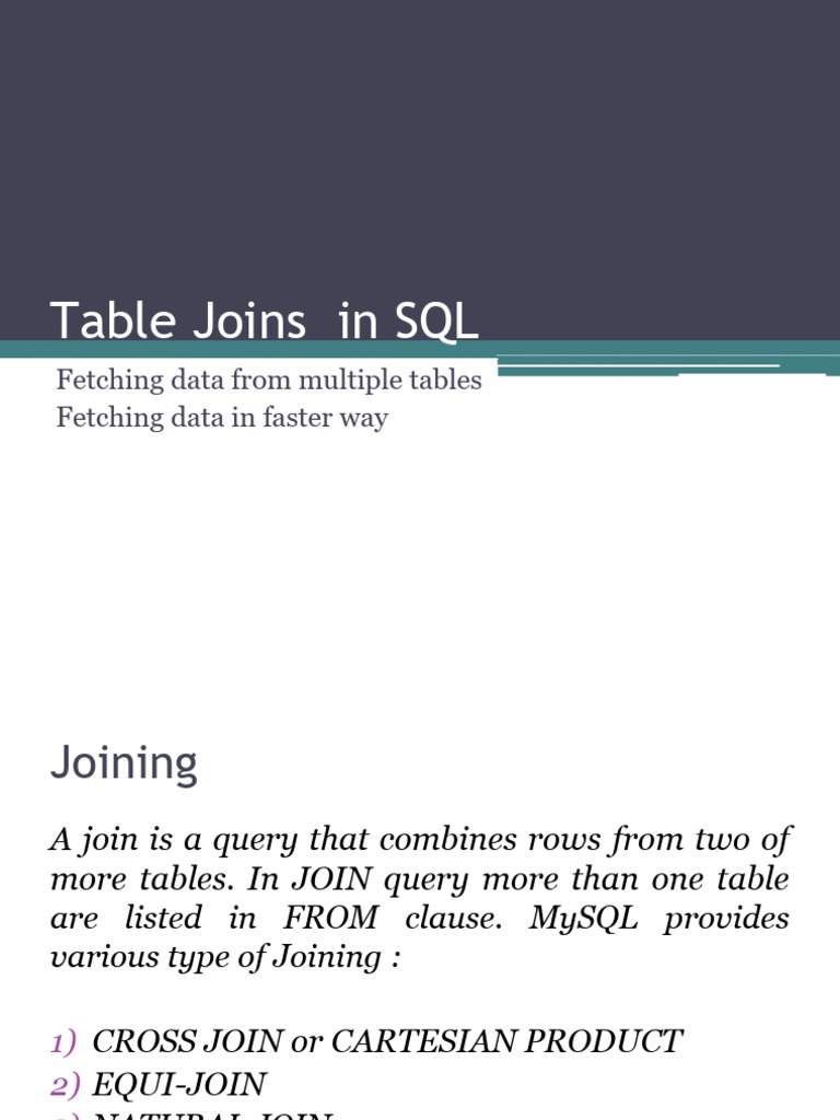 SQL Joins and Set Operations Explained | PDF | Table (Database ...