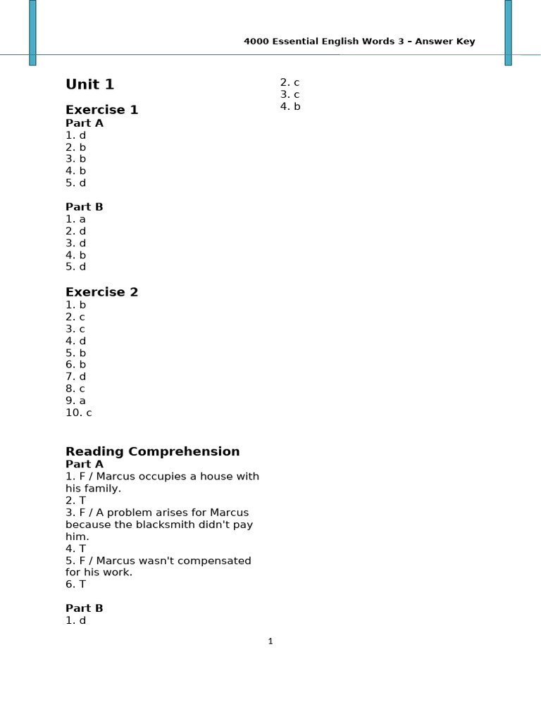 4000 ESSENTIAL ENGLISH WORDS 5 ANSWER KEY PDF visual data 8