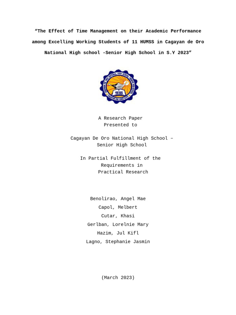 Time Management Boosts Student Success | PDF | Methodology | Time ...