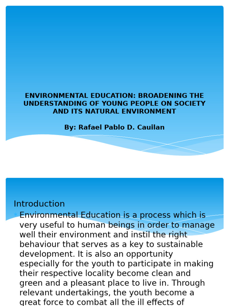 Youth Engagement In Environmental Education Pdf Greenhouse Gas