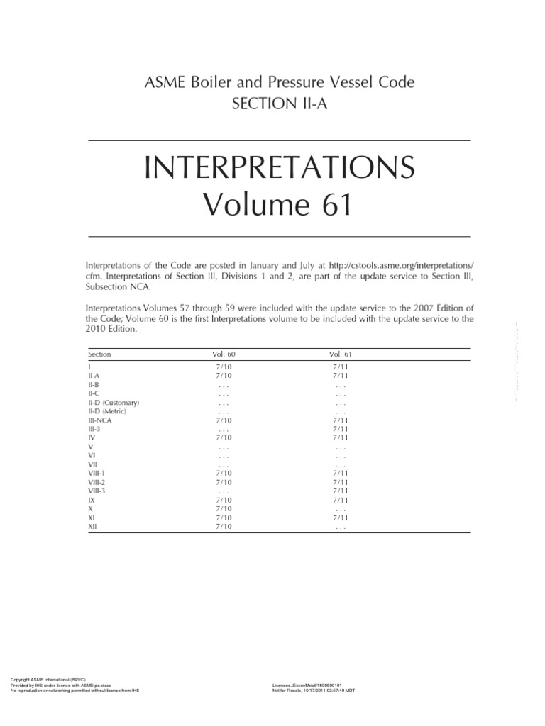 ASME IIA - Intrprt 61 | PDF | Computers | Technology & Engineering