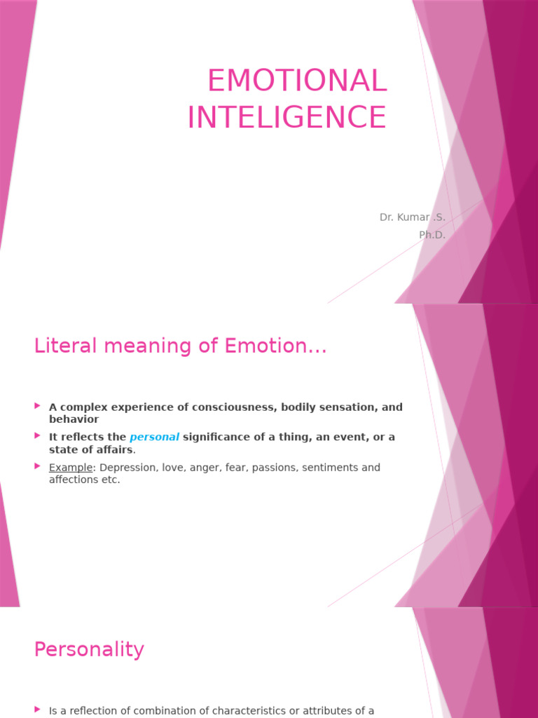 EI - Introduction. Lecture.1 | PDF | Emotional Intelligence | Emotions