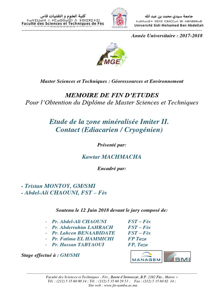 Étude de la zone minéralisée Imiter II | PDF | Granit | Argent