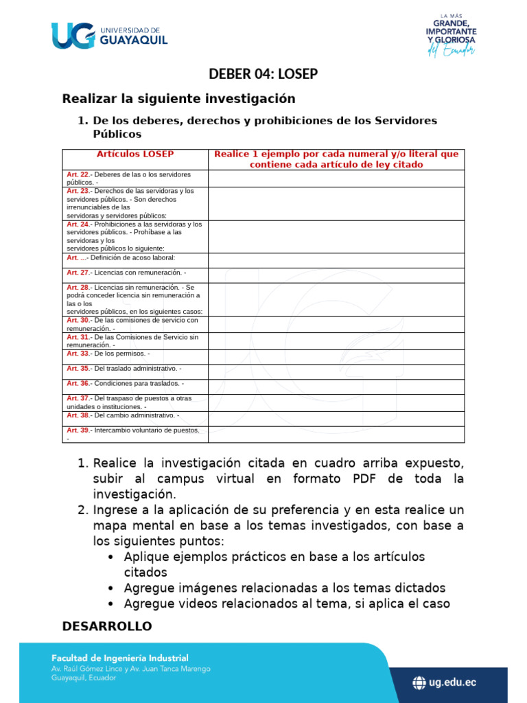 Tarea 04 LOSEP | PDF