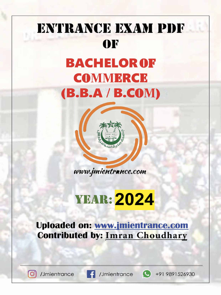 BBA BCom 2024 JMIEntrance - Com - DWNBZN | PDF | Software