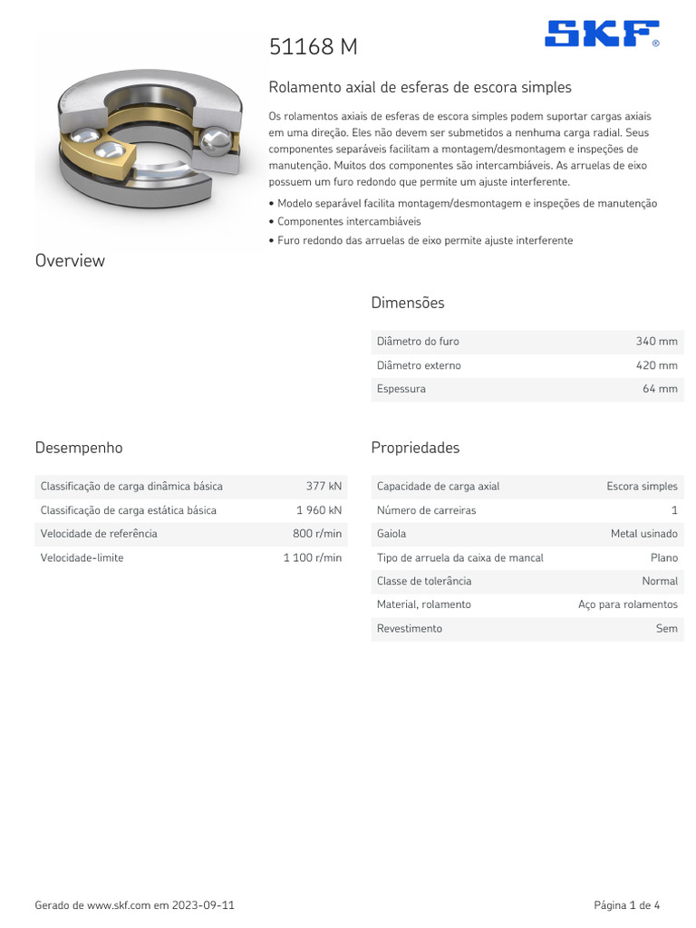 SKF 51168 M Specification | PDF | Software de aplicação | Sites