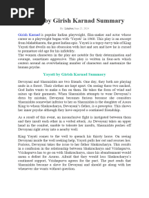 Yayati by Girish Karnad Summary