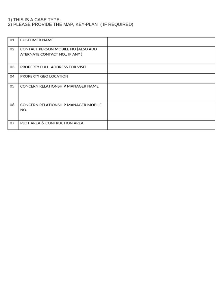 Technical Request for Property Visit | PDF