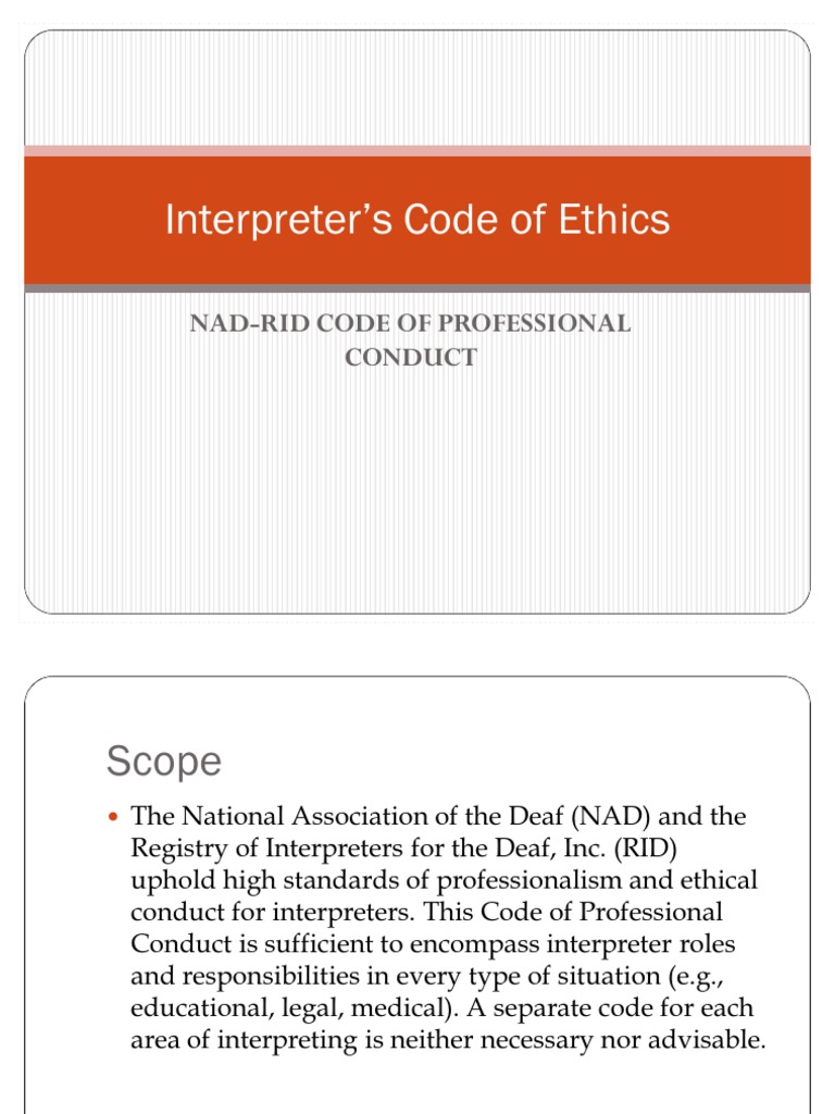 Interpreter’s Code of Ethics