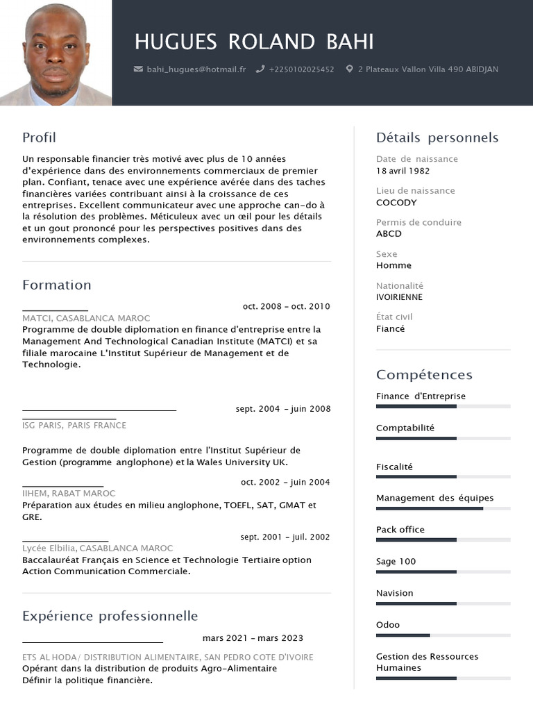 Profil de Hugues Roland Bahi | PDF | Banques | Audit