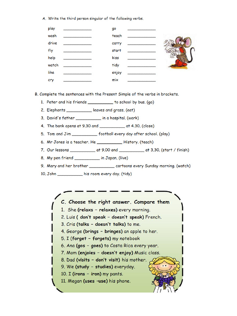 Present Simple Test | PDF