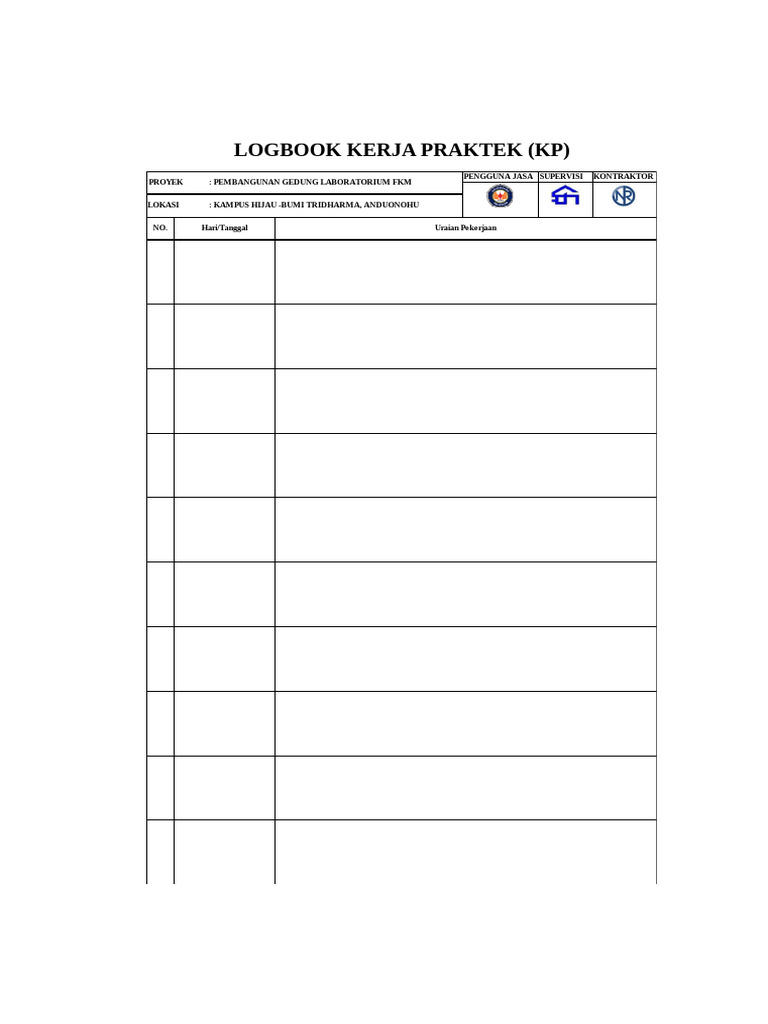 Contoh Logbook Kerja Praktek FKM | PDF