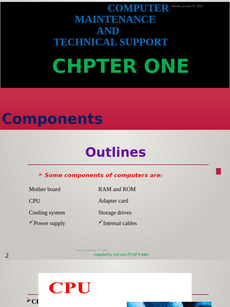 Computer Maintenance and Support Overview | PDF | Solid State Drive ...