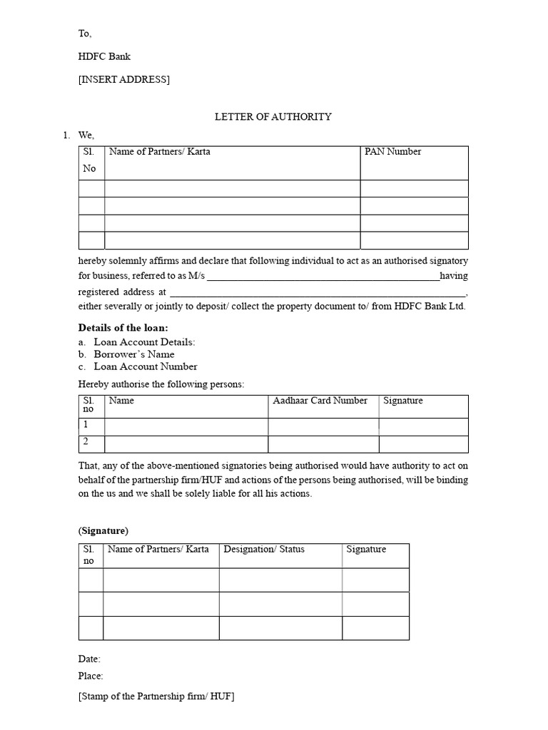 HDFC Bank Authorised Signatory Resolution | PDF | Common Law | Justice