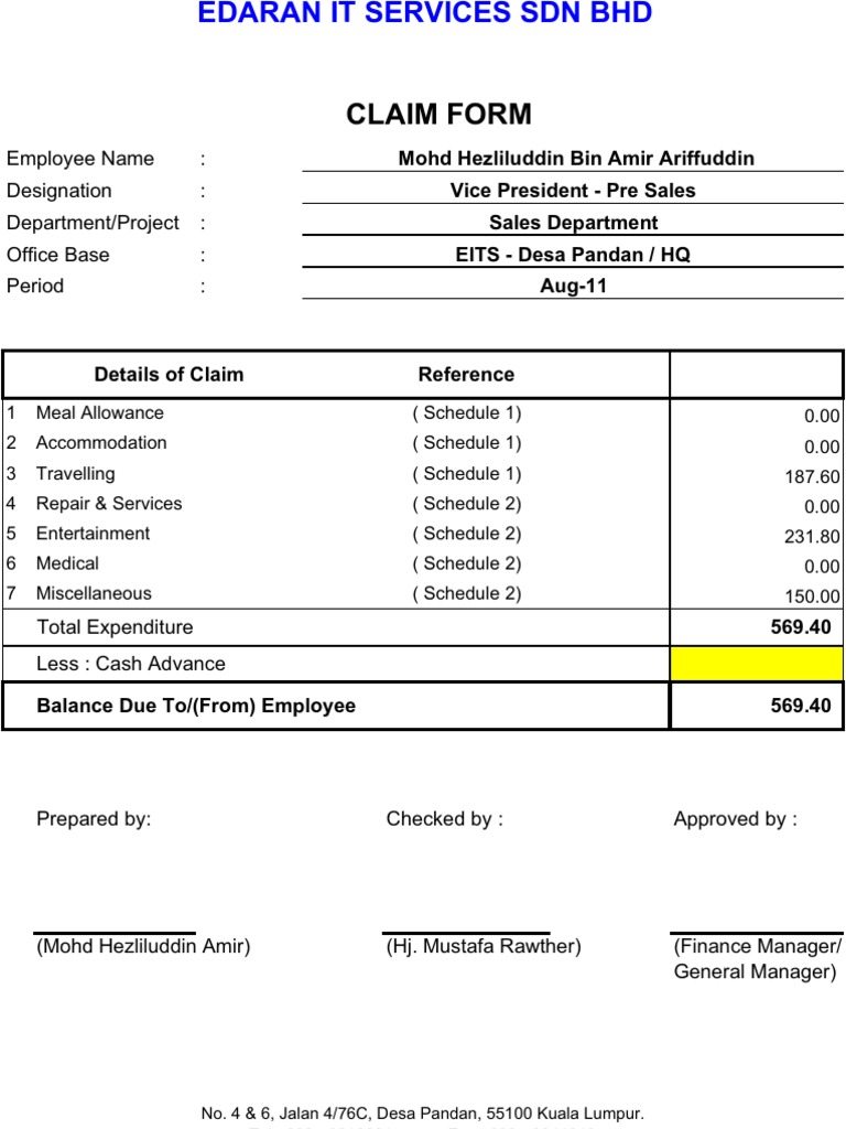 Claims Form - Copy Aug 2011 | PDF