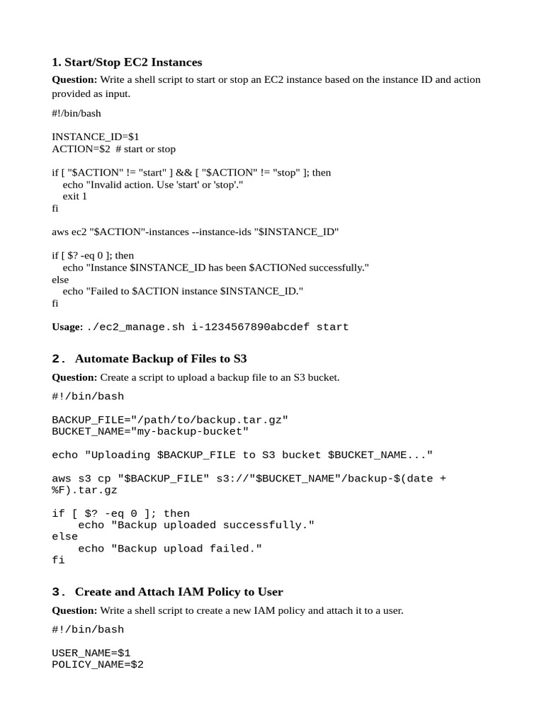 AWS Shell Scripts for Automation Tasks | PDF | Computer Science ...