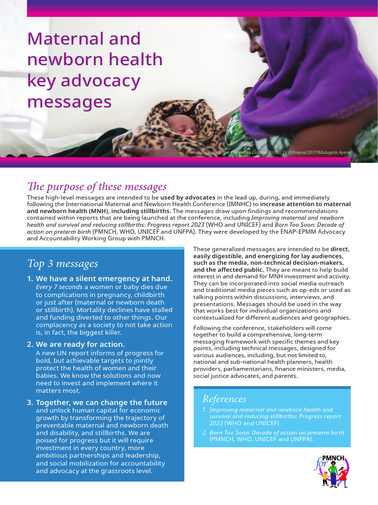 Maternal and Newborn Health Advocacy Messages | PDF | Infant Mortality ...